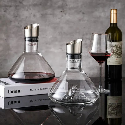 Decanter de Vinho de Vidro Iceberg com Aerador para Home Bar