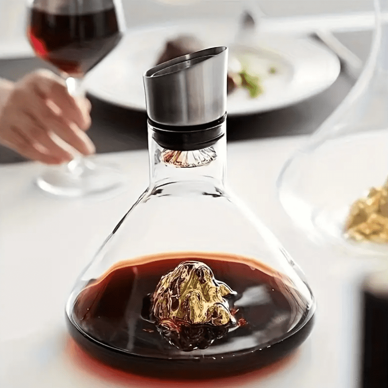 Decanter de Vinho de Vidro Iceberg com Aerador para Home Bar