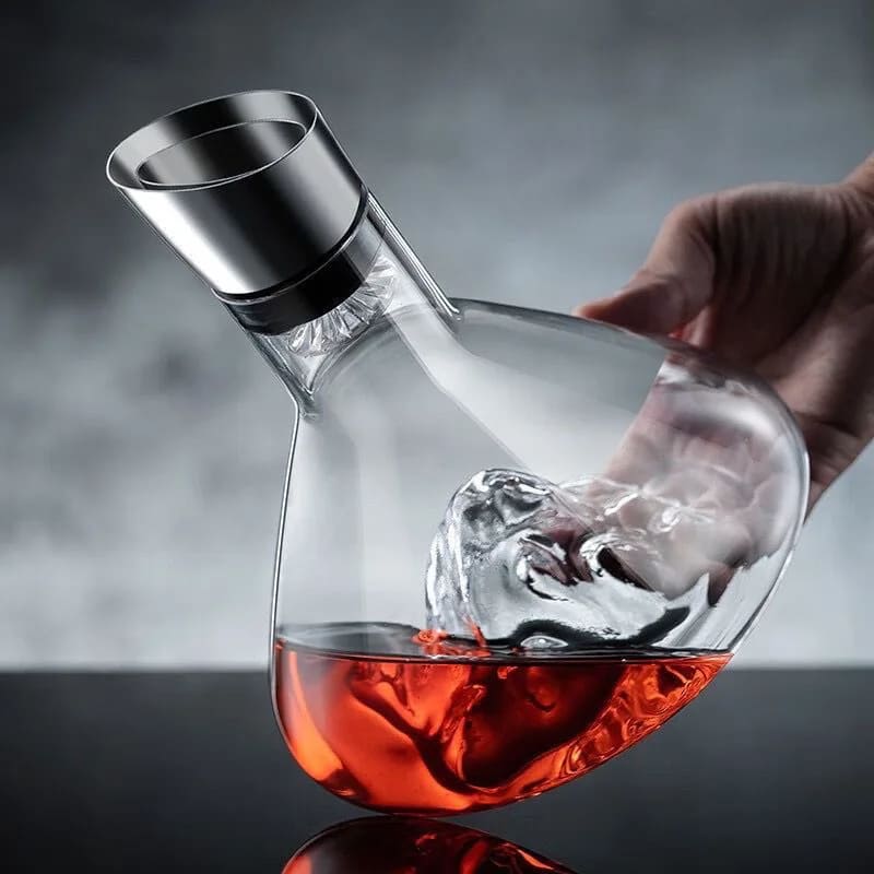 Decanter de Vinho de Vidro Iceberg com Aerador para Home Bar