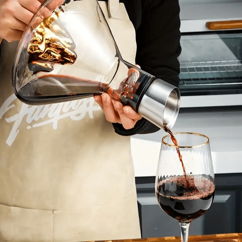 Decanter de Vinho de Vidro Iceberg com Aerador para Home Bar