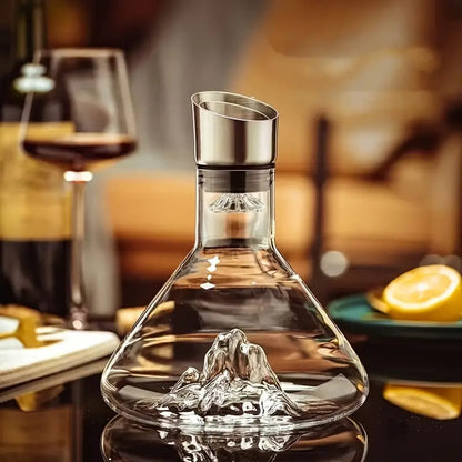 Decanter de Vinho de Vidro Iceberg com Aerador para Home Bar