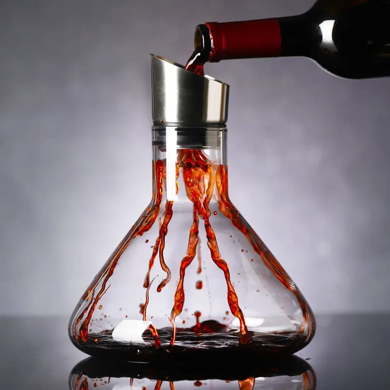 Decanter de Vinho de Vidro Iceberg com Aerador para Home Bar