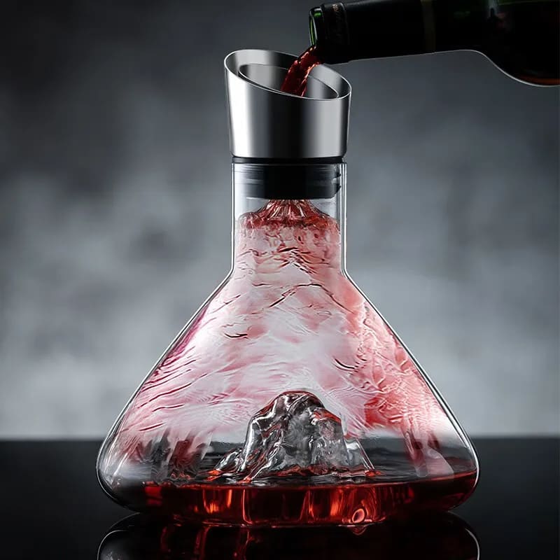 Decanter de Vinho de Vidro Iceberg com Aerador para Home Bar