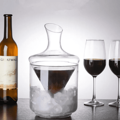 Decanter de Vinho e Whisky com Balde de Gelo em Vidro para Bar