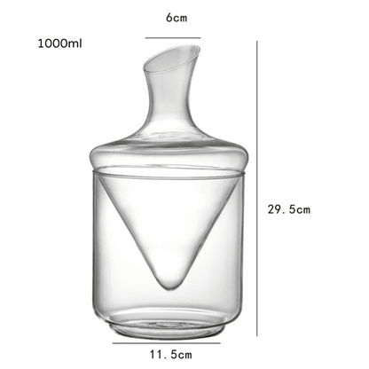 Decanter de Vinho e Whisky com Balde de Gelo em Vidro para Bar