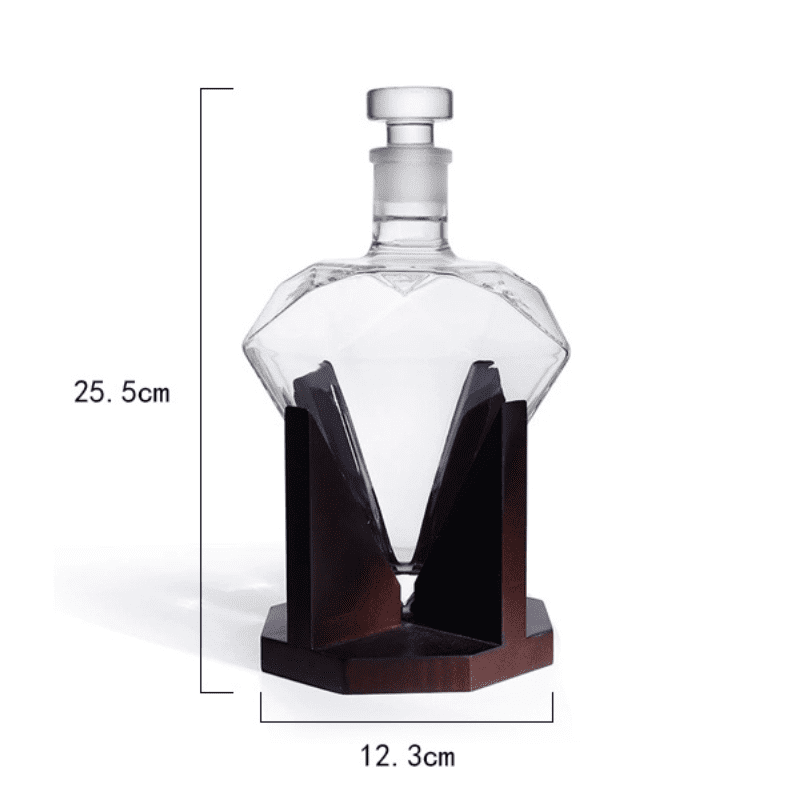 Decanter de Vinho e Whisky em Vidro com Design de Diamante para Home Bar