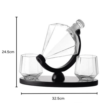 Decanter de Vinho e Whisky em Vidro com Design de Diamante para Home Bar