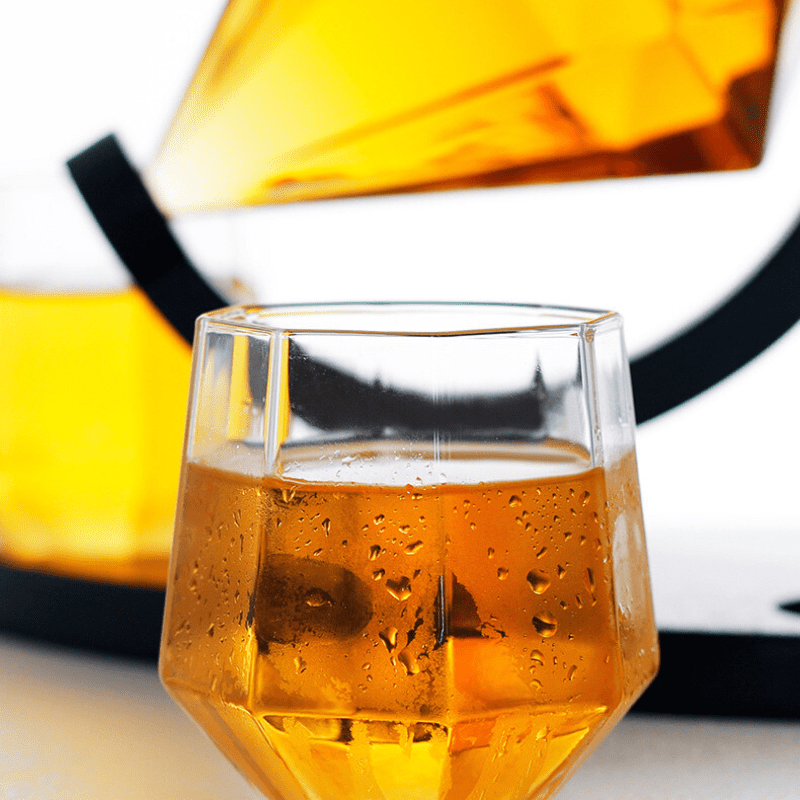 Decanter de Vinho e Whisky em Vidro com Design de Diamante para Home Bar