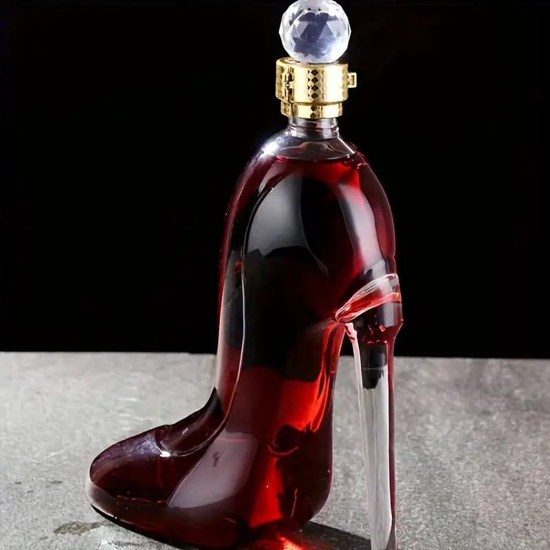 Decanter de Vinho e Whisky em Vidro com Design de Sapato para Bar em Casa