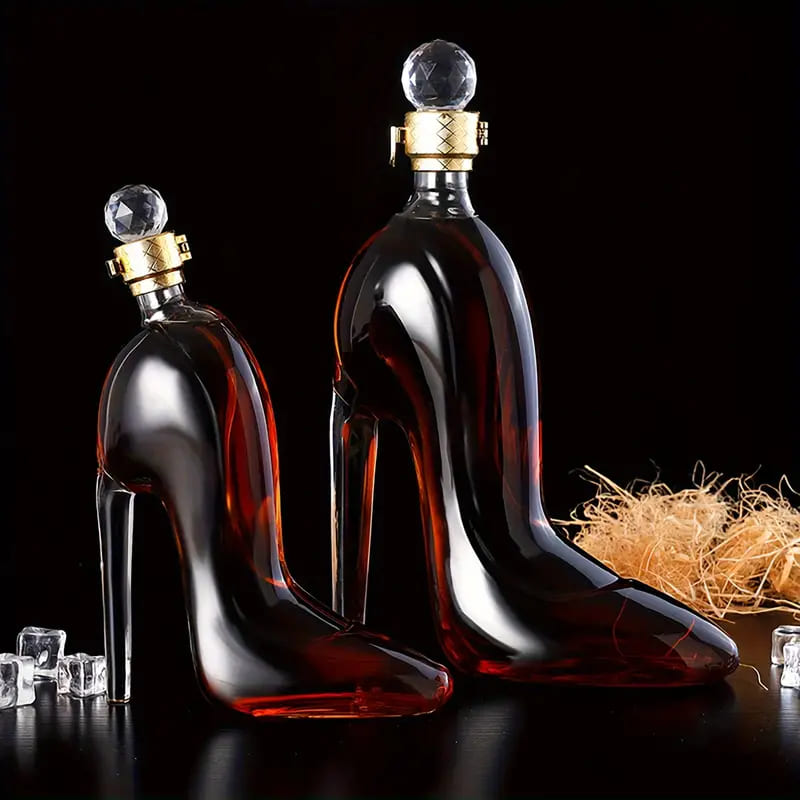 Decanter de Vinho e Whisky em Vidro com Design de Sapato para Bar em Casa