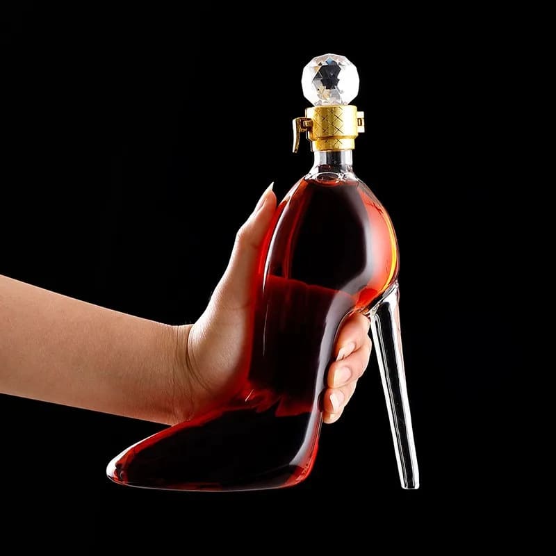 Decanter de Vinho e Whisky em Vidro com Design de Sapato para Bar em Casa