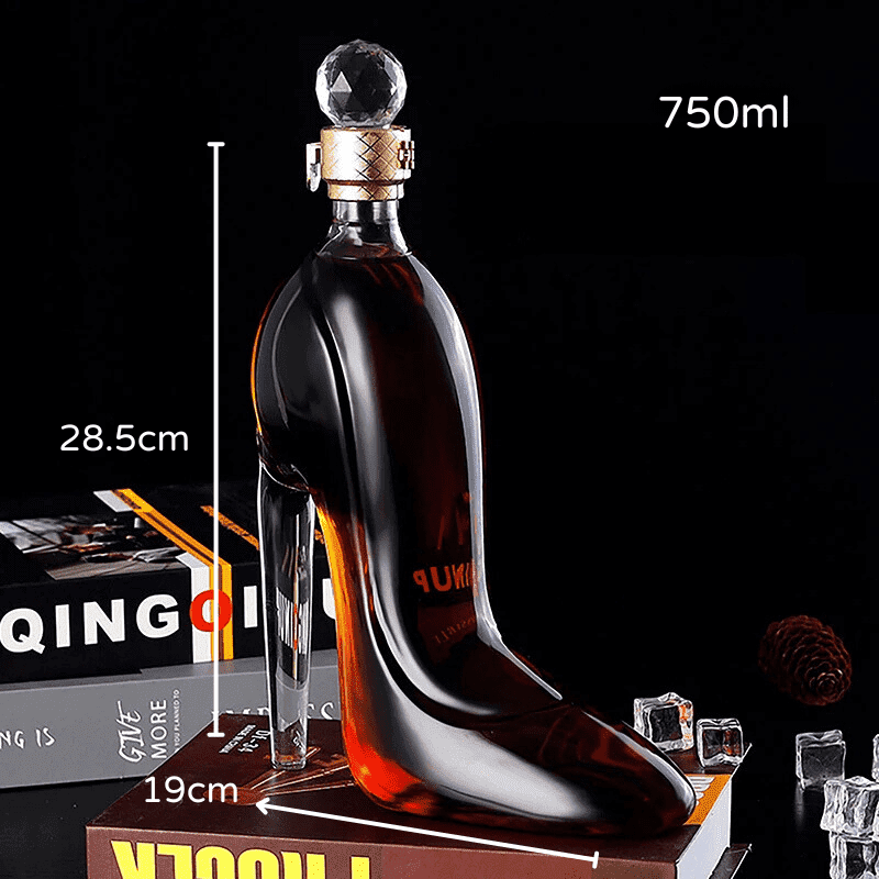 Decanter de Vinho e Whisky em Vidro com Design de Sapato para Bar em Casa