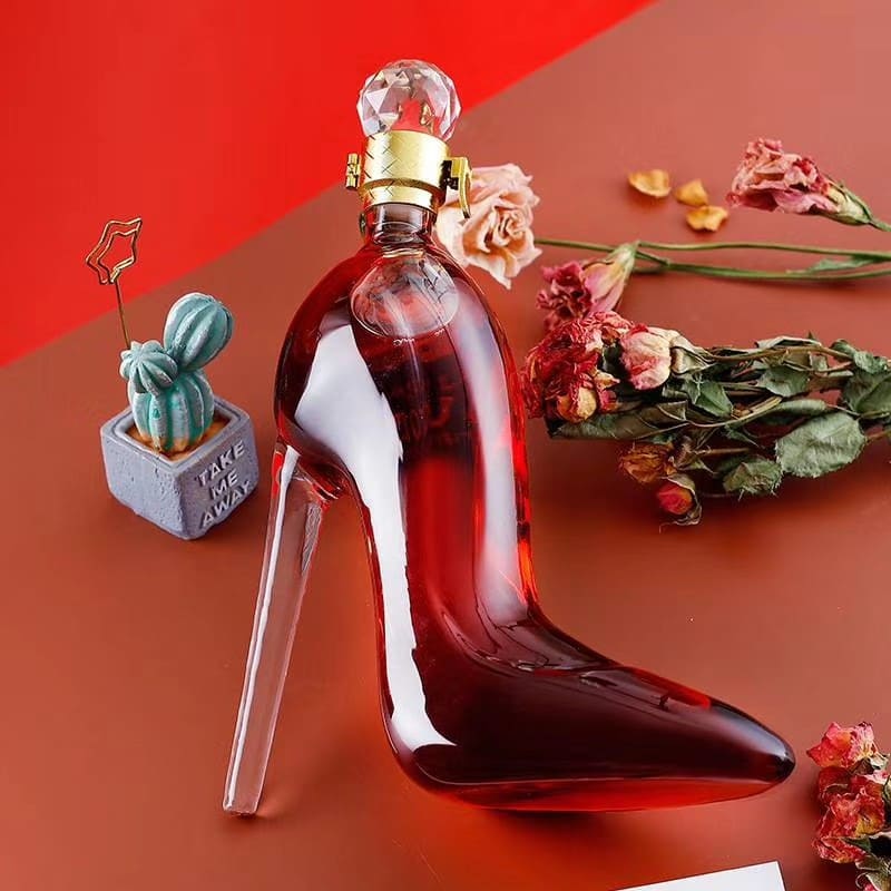 Decanter de Vinho e Whisky em Vidro com Design de Sapato para Bar em Casa