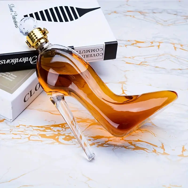 Decanter de Vinho e Whisky em Vidro com Design de Sapato para Bar em Casa