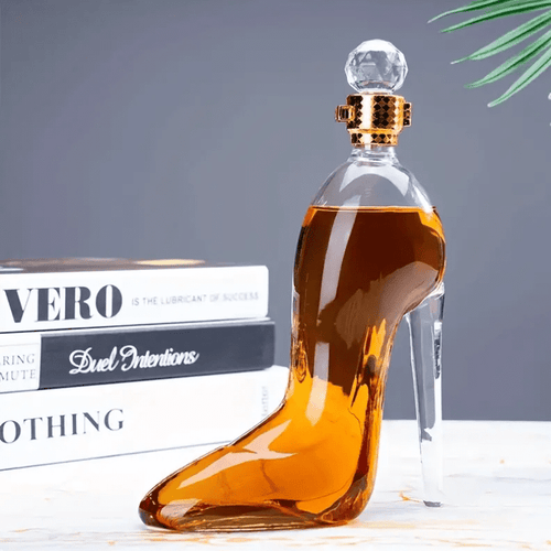 Decanter de Vinho e Whisky em Vidro com Design de Sapato para Bar em Casa