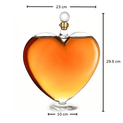 Decanter de Vinho e Whisky em Vidro para Bar em Casa - Coração