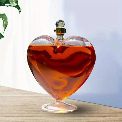 Decanter de Vinho e Whisky em Vidro para Bar em Casa - Coração