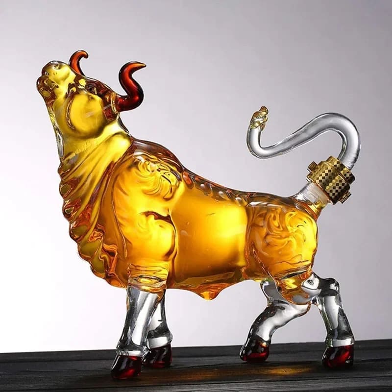 Decanter de Vinho e Whisky em Vidro para Bar em Casa - Design Touro