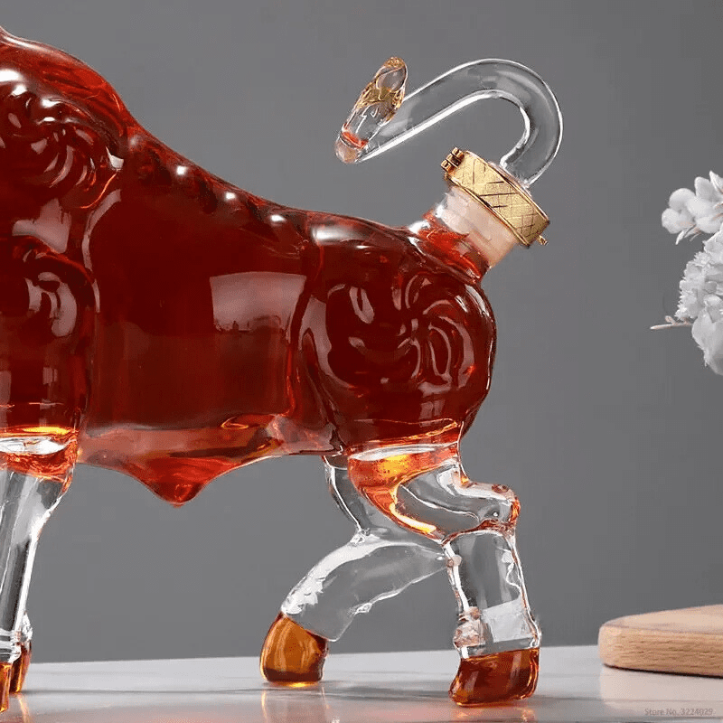 Decanter de Vinho e Whisky em Vidro para Bar em Casa - Design Touro