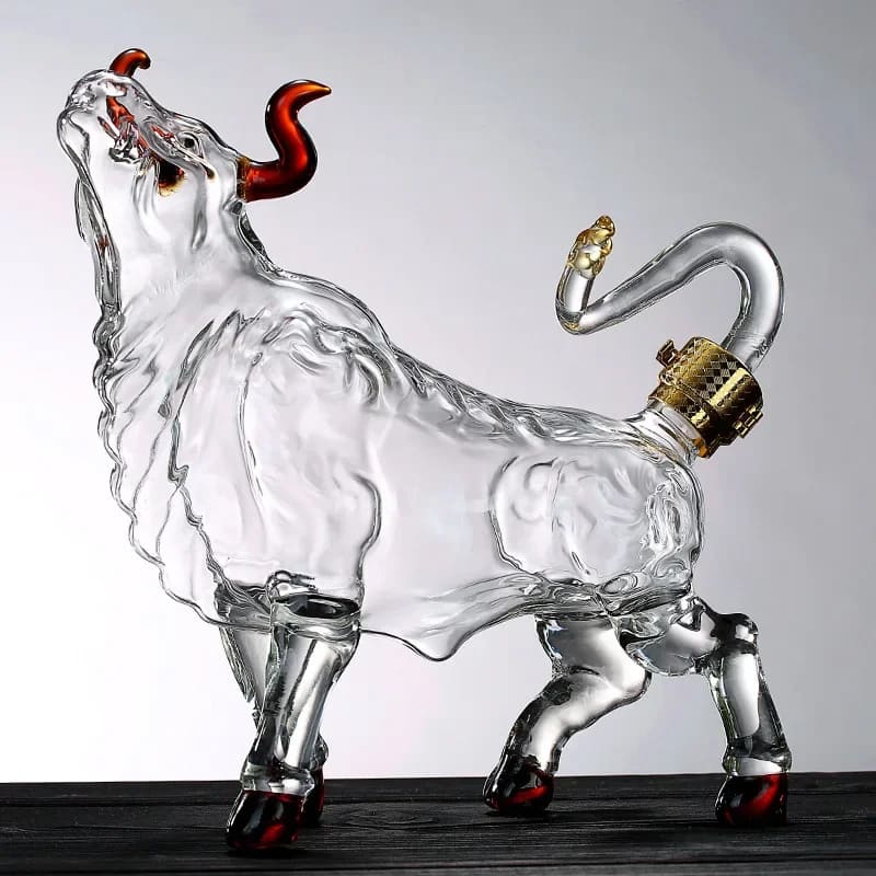 Decanter de Vinho e Whisky em Vidro para Bar em Casa - Design Touro