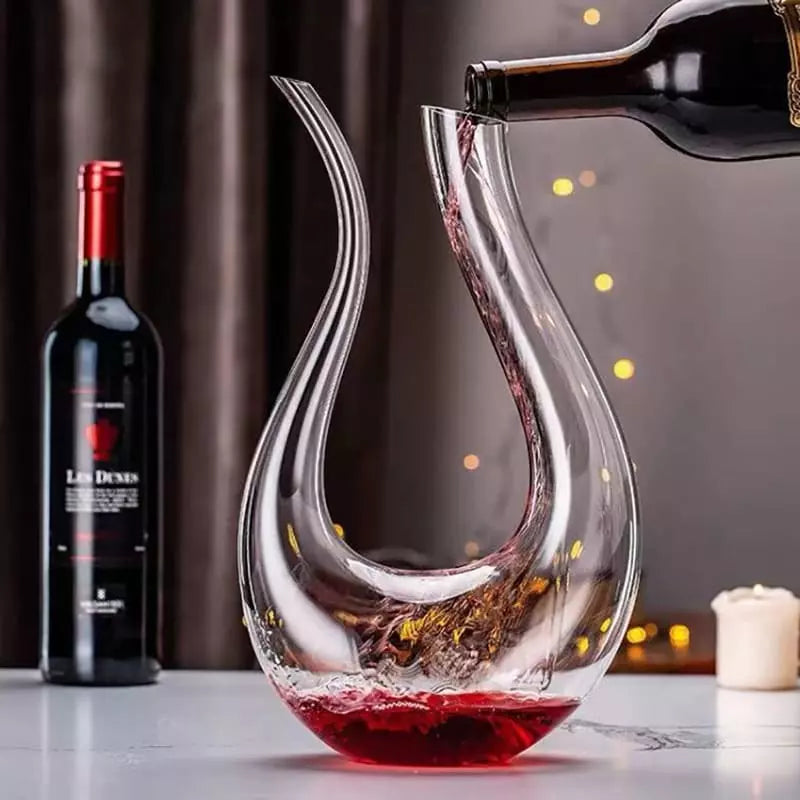 Decanter de Vinho em Vidro com Design de Cisne - Decantador Elegante para Apreciadores de Vinho