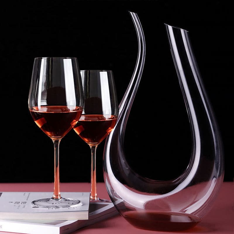 Decanter de Vinho em Vidro com Design de Cisne - Decantador Elegante para Apreciadores de Vinho