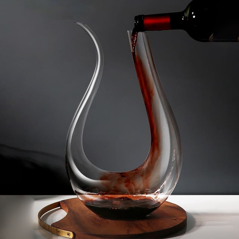 Decanter de Vinho em Vidro com Design de Cisne - Decantador Elegante para Apreciadores de Vinho