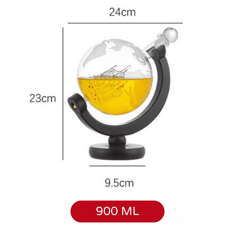 Decanter de Whisky Globo - Conjunto de Recipientes de Vidro para Bebidas