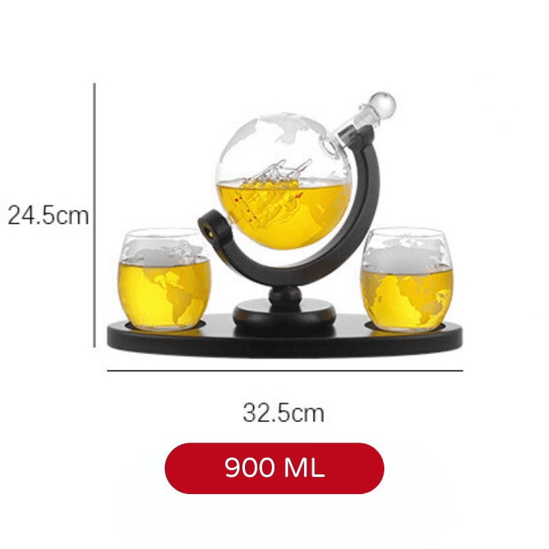 Decanter de Whisky Globo - Conjunto de Recipientes de Vidro para Bebidas