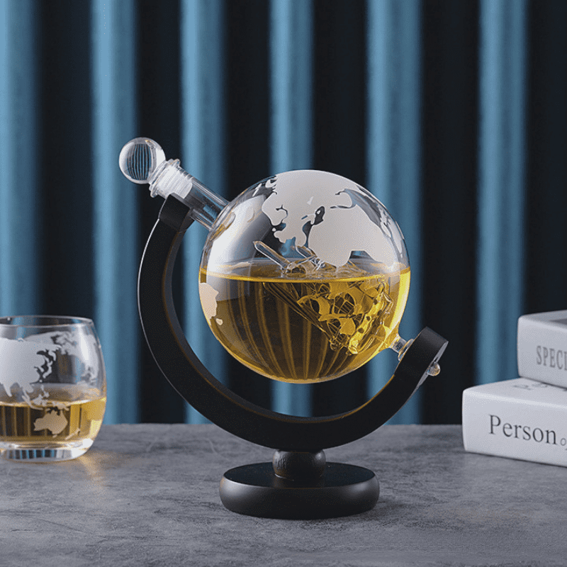 Decanter de Whisky Globo - Conjunto de Recipientes de Vidro para Bebidas