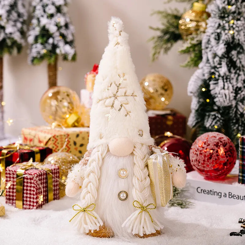 Decoração Natalina com Elfos Luminosos - Enfeites de Natal Brilhantes