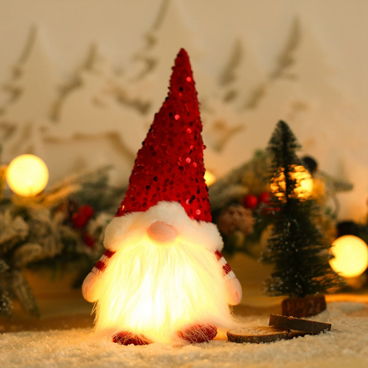 Decoração Natalina com Elfos Luminosos - Enfeites de Natal Brilhantes