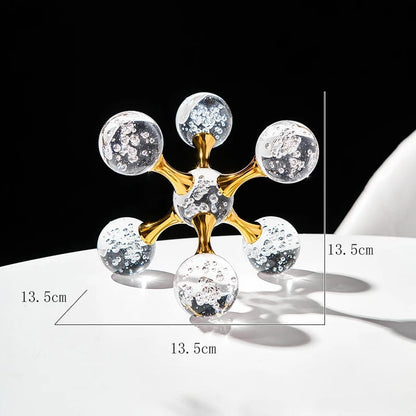 Decoração de Mesa de Cristal Moderna - Ornamento Molecular Elegante