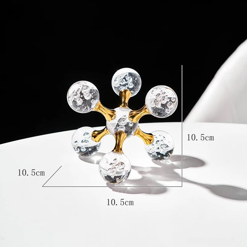 Decoração de Mesa de Cristal Moderna - Ornamento Molecular Elegante