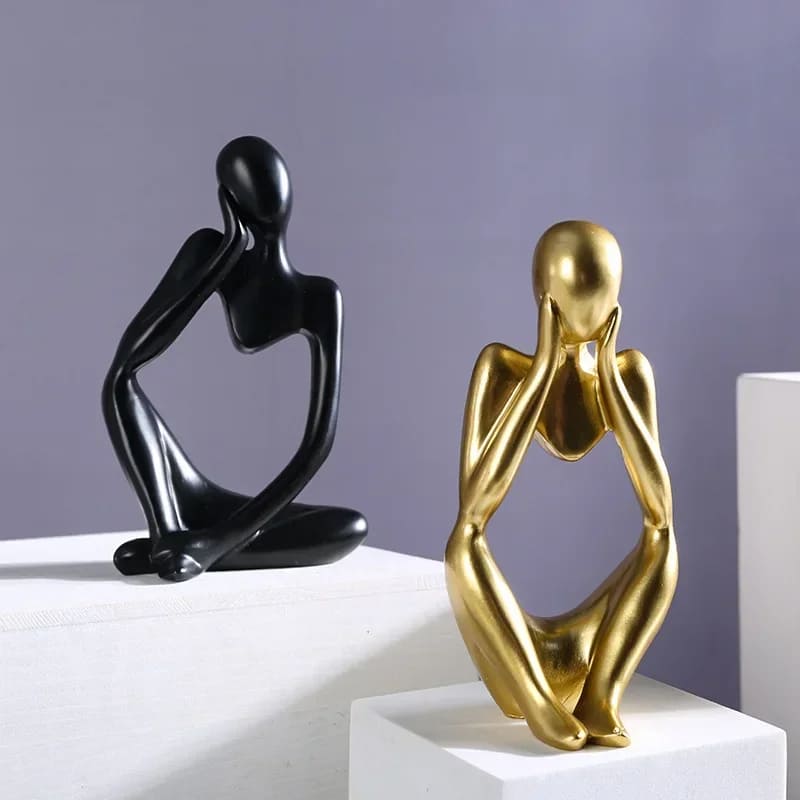 Decoração de Mesa em Resina - Escultura Estátua do Pensador