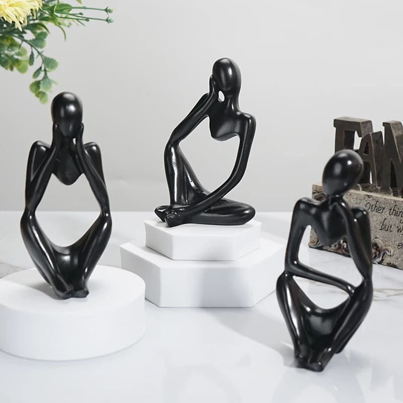 Decoração de Mesa em Resina - Escultura Estátua do Pensador