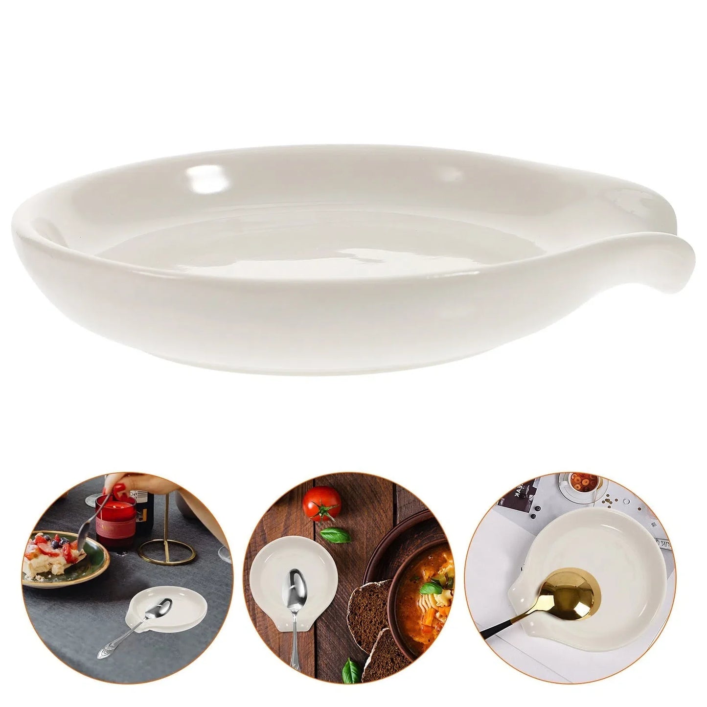 Descanso de Colher de Cerâmica para Cozinha - Suporte para Utensílios de Cozinha
