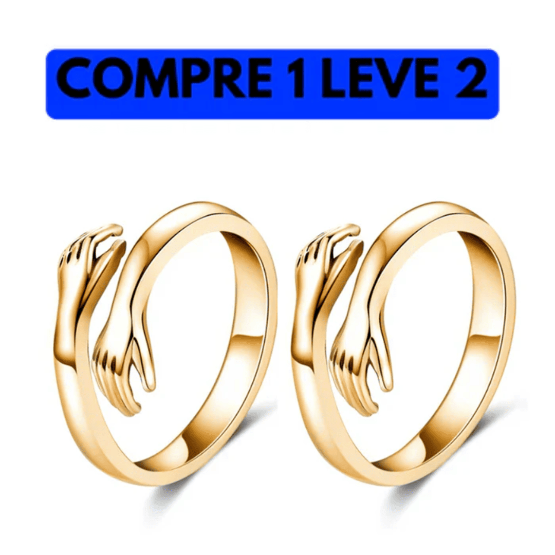 Compre 1 Leve 2 - Anel Do Abraço Prata 925 Ajustável