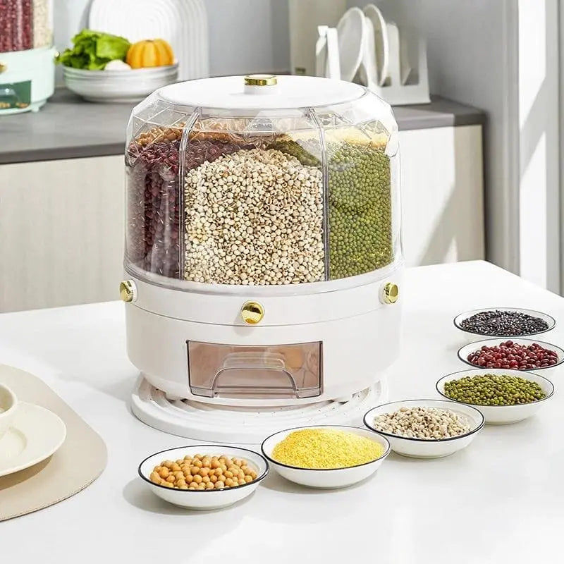 Dispensador de Alimentos e Cereais Giratório para Armazenamento Prático