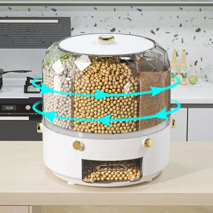 Dispensador de Alimentos e Cereais Giratório para Armazenamento Prático