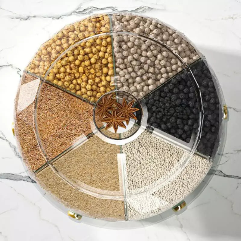 Dispensador de Alimentos e Cereais Giratório para Armazenamento Prático