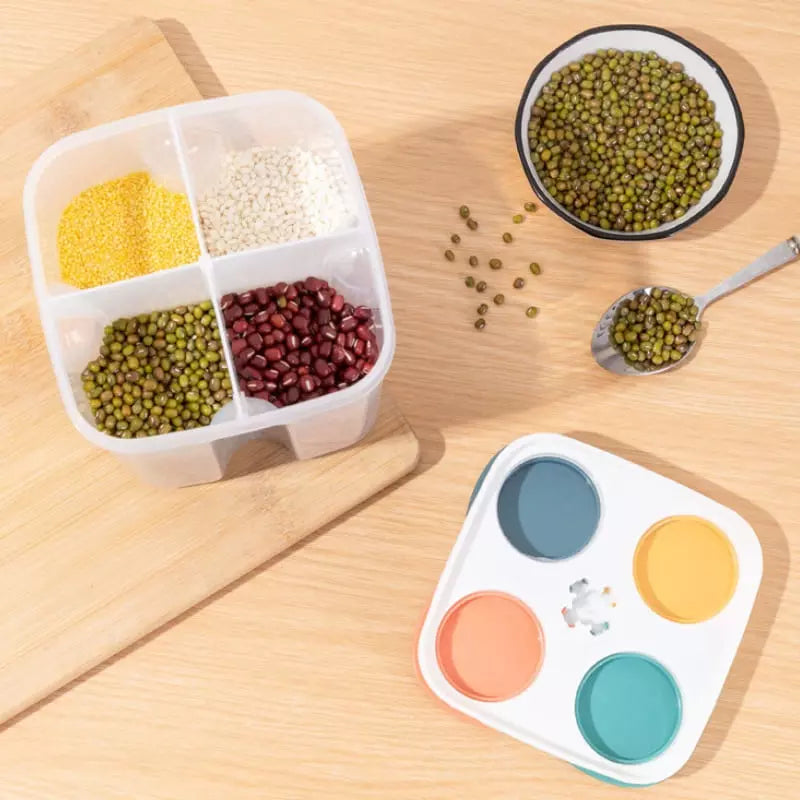 Dispensador de Alimentos e Cereais com Divisórias - Organizador Prático para Cozinha