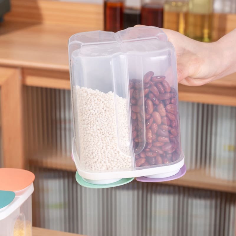 Dispensador de Alimentos e Cereais com Divisórias - Organizador Prático para Cozinha