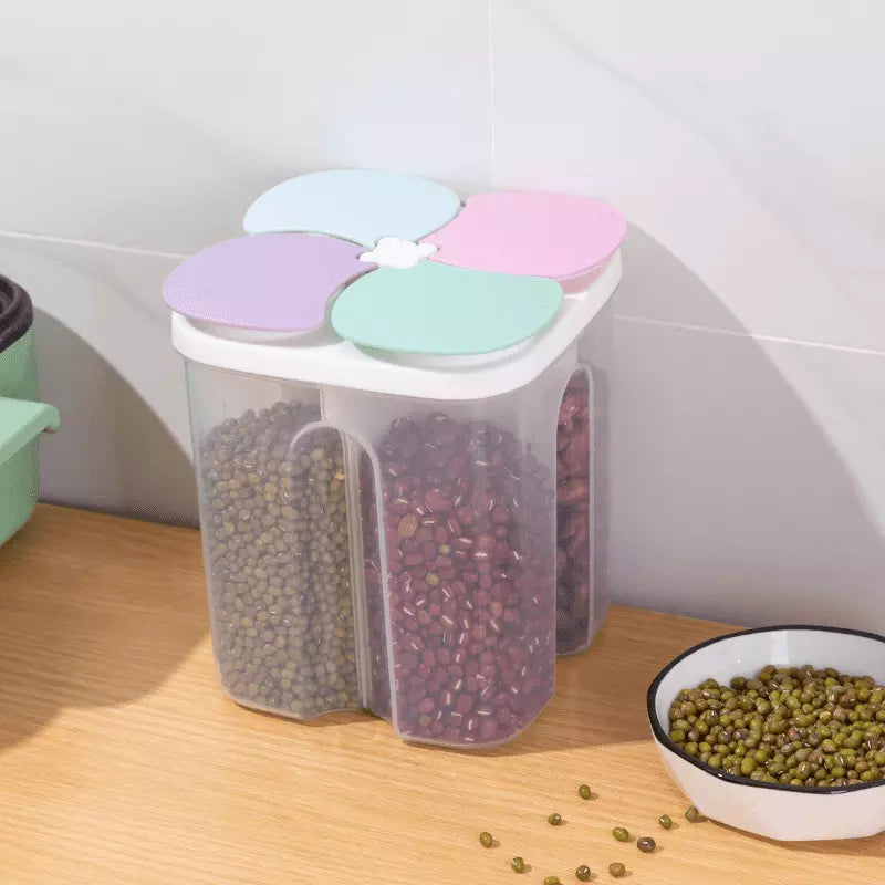 Dispensador de Alimentos e Cereais com Divisórias - Organizador Prático para Cozinha