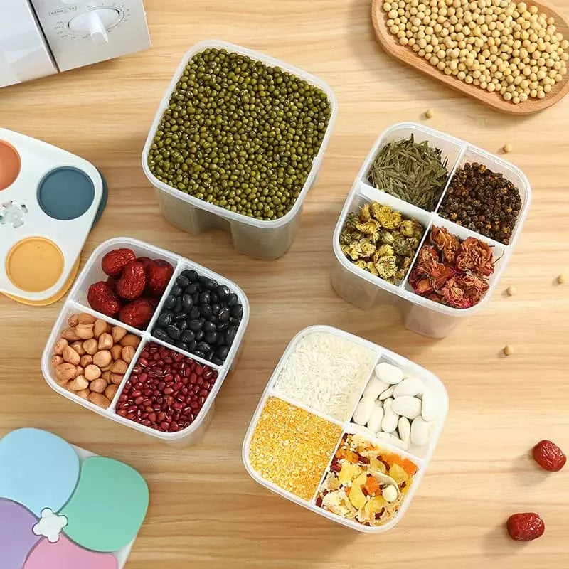 Dispensador de Alimentos e Cereais com Divisórias - Organizador Prático para Cozinha