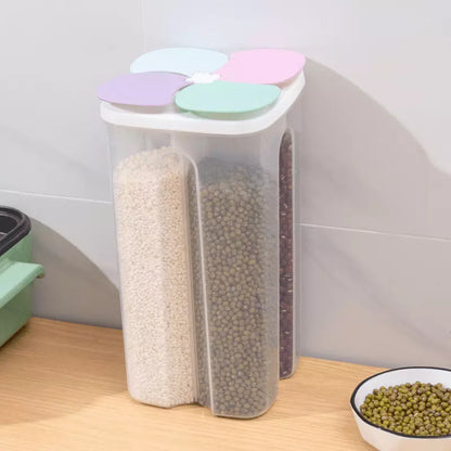 Dispensador de Alimentos e Cereais com Divisórias - Organizador Prático para Cozinha