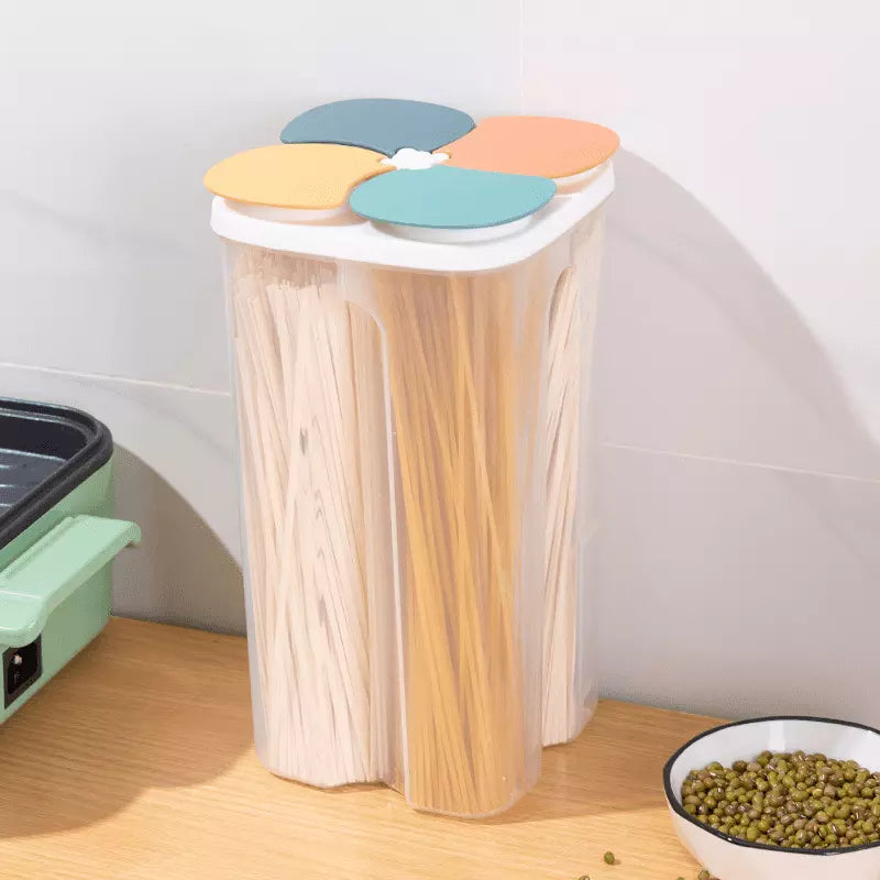 Dispensador de Alimentos e Cereais com Divisórias - Organizador Prático para Cozinha