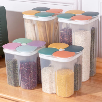 Dispensador de Alimentos e Cereais com Divisórias - Organizador Prático para Cozinha