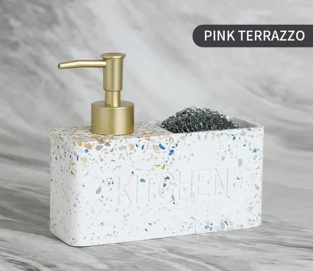 Dispenser de Detergente com Suporte para Esponja de Cozinha