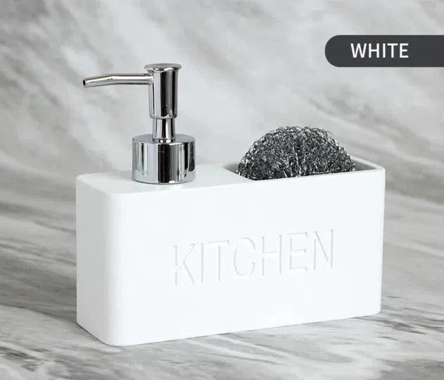 Dispenser de Detergente com Suporte para Esponja de Cozinha